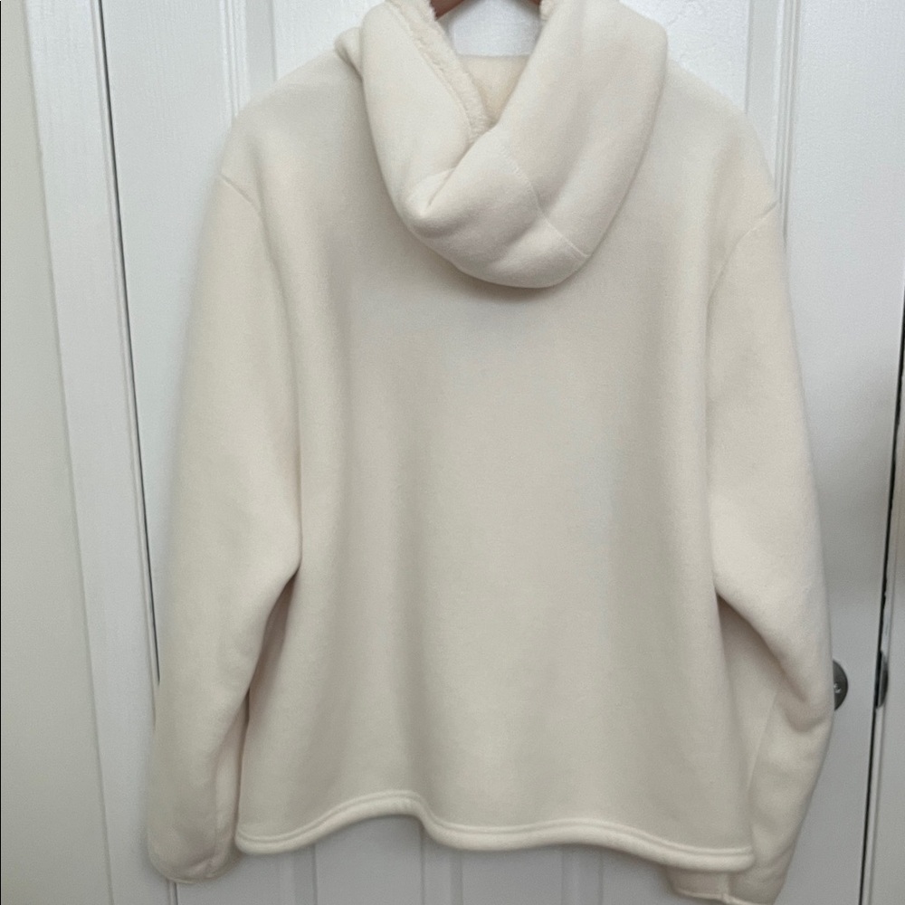 Cozy Cream Fleece Hoodie Jacket - Picture 3 of 4